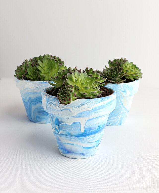 Marbled Terracotta Planter