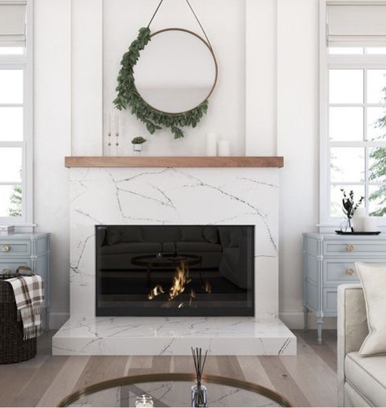 Matching Marble Fireplace and Hearth