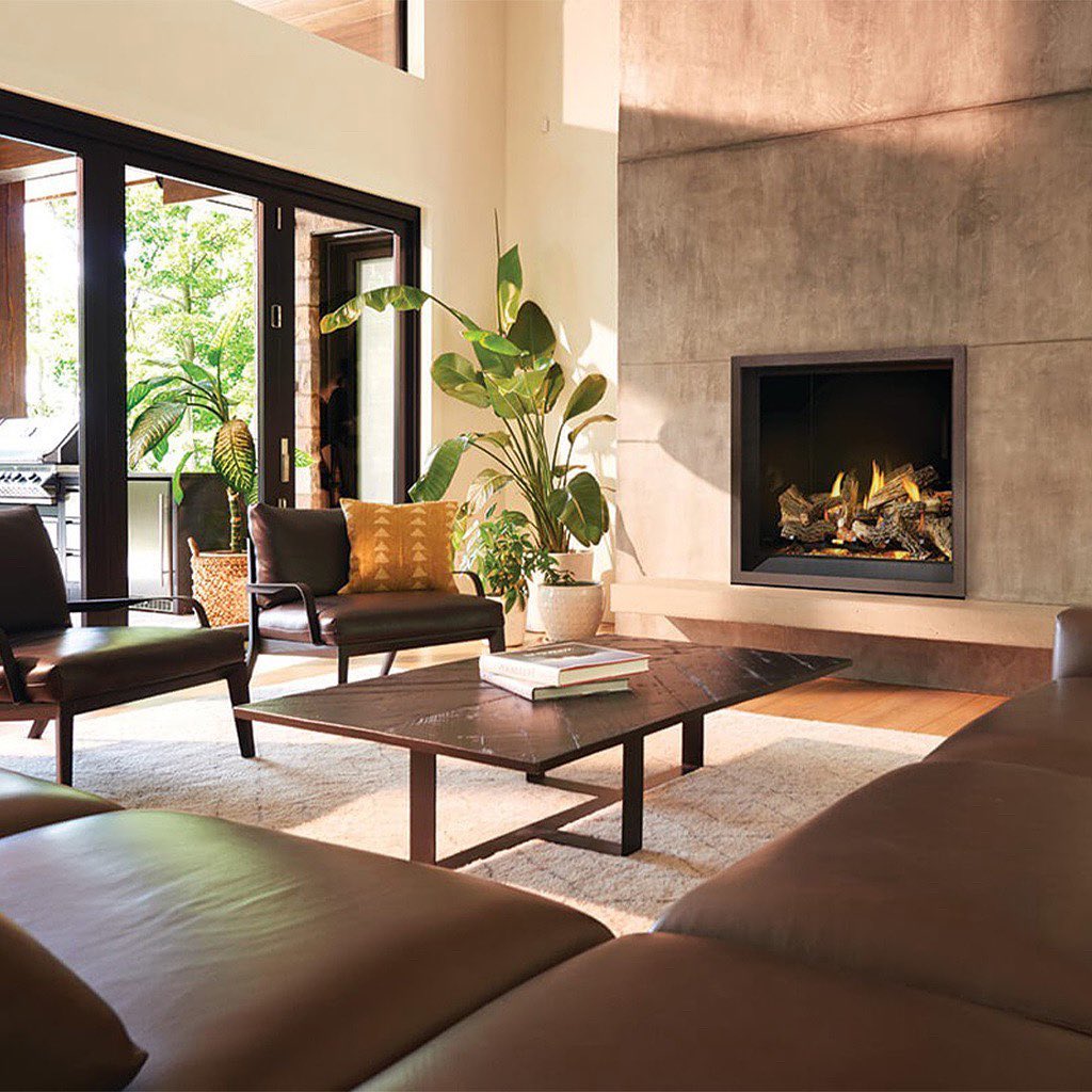 Minimalist Concrete Fireplace Accent Wall