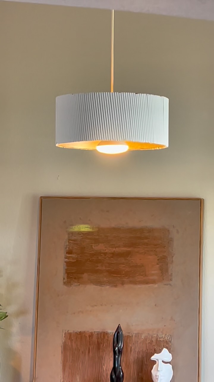 Minimalist Corrugated Cardboard Pendant Lamp