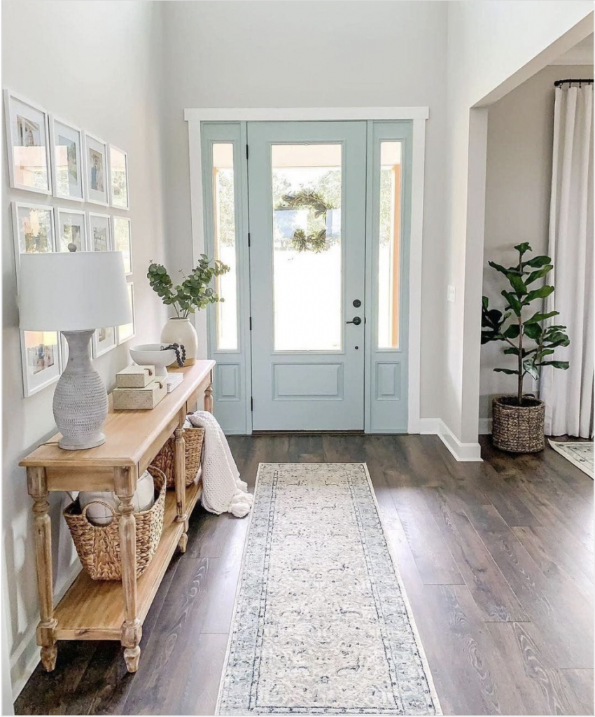 Minimalist Entryway With Modern Farmhouse Door Trim