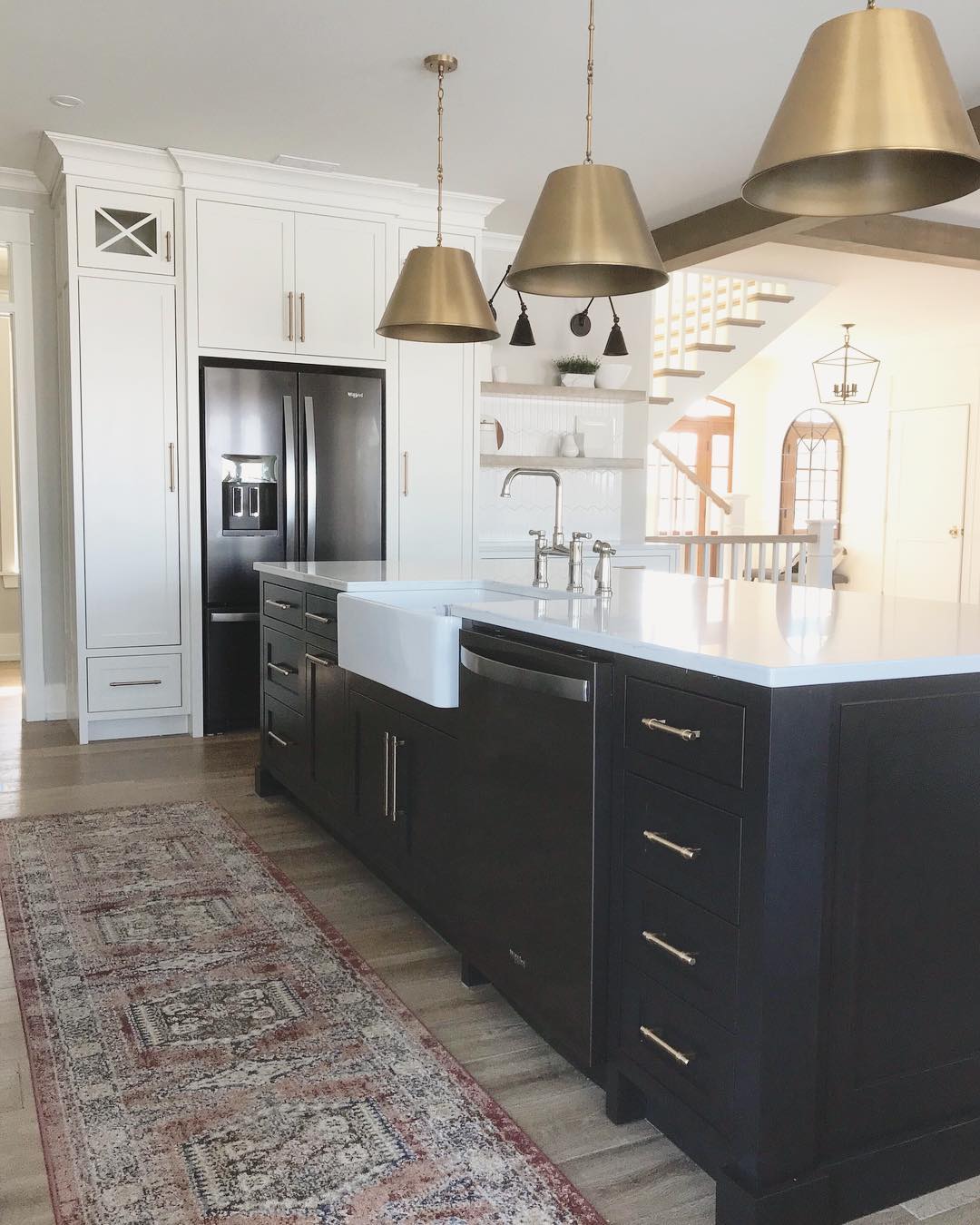 Minimalist Kitchen Design with Brass Highlights