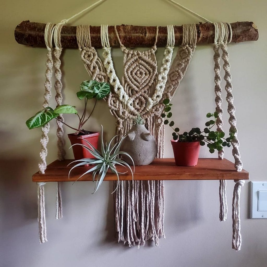 Minimalist Macrame Plant Shelf