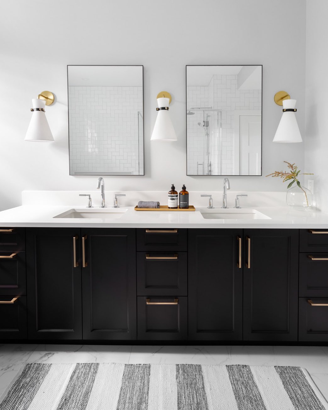 Minimalist Monochrome Black Vanity