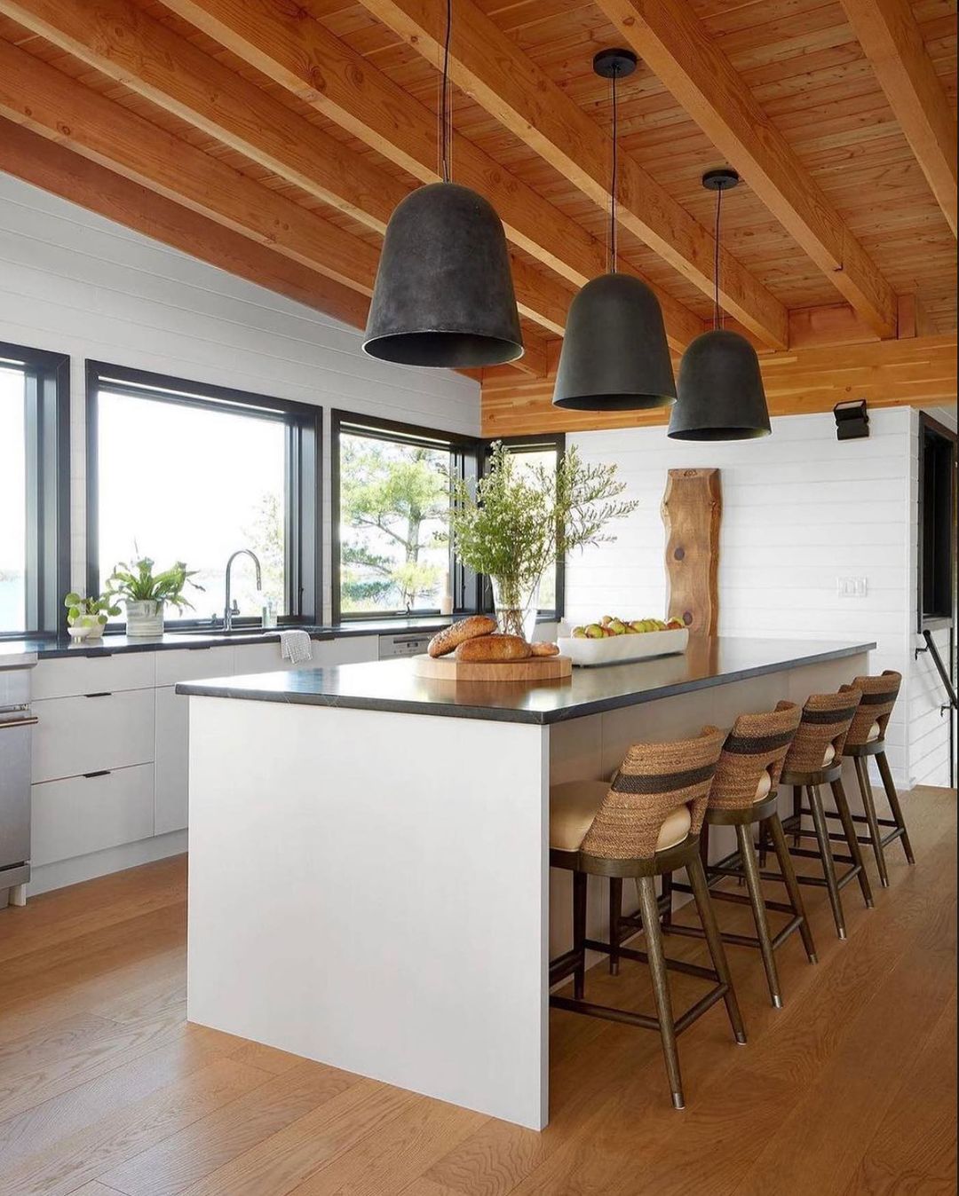 Modern Black Wood Kitchen Accents
