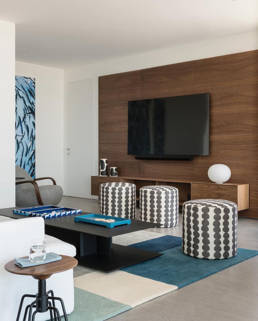 Modern Monochrome with a Splash of Blue