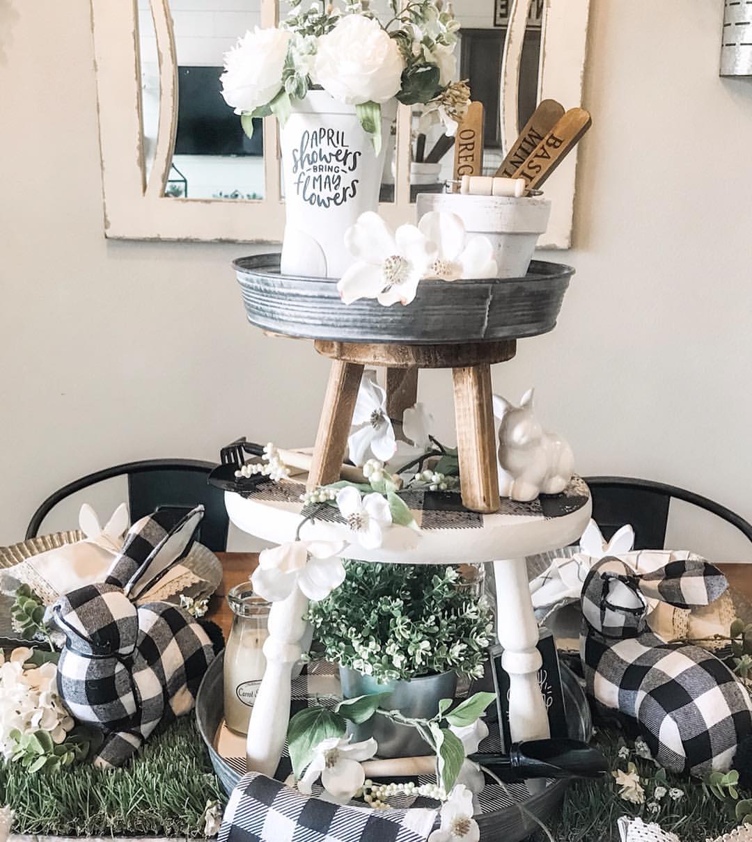 Modern Checkerboard Spring Decor