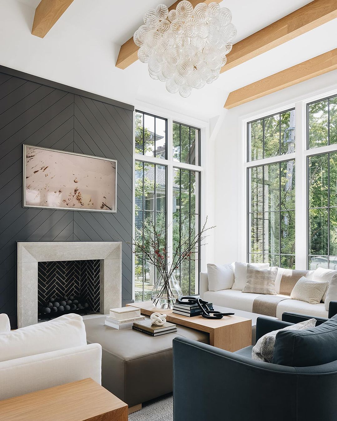 Modern Chevron Fireplace
