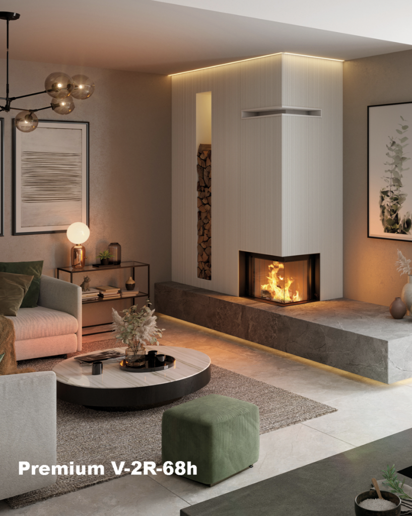 Modern Corner Family Room Mantel