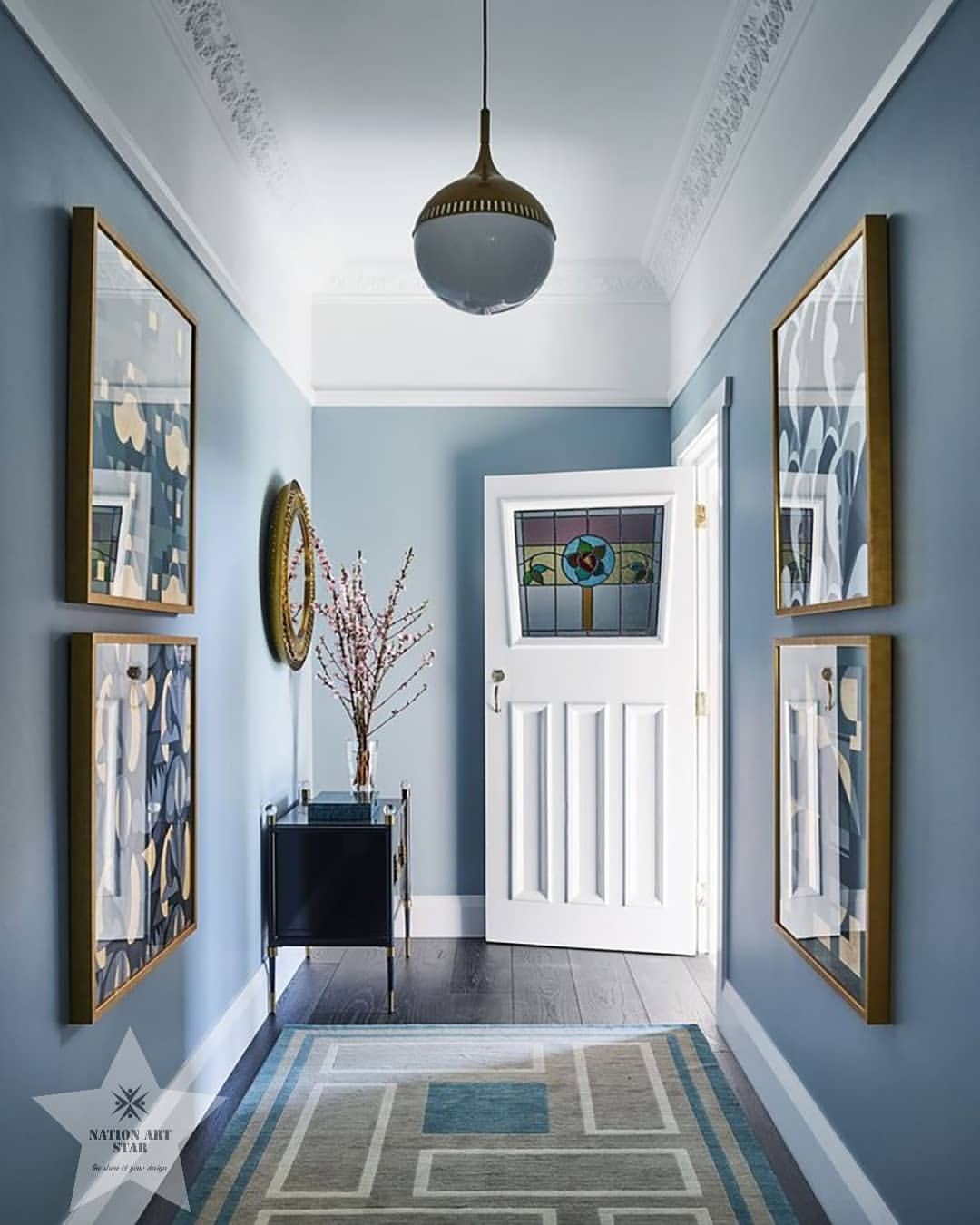Modern Geometric Entryway Gallery Wall