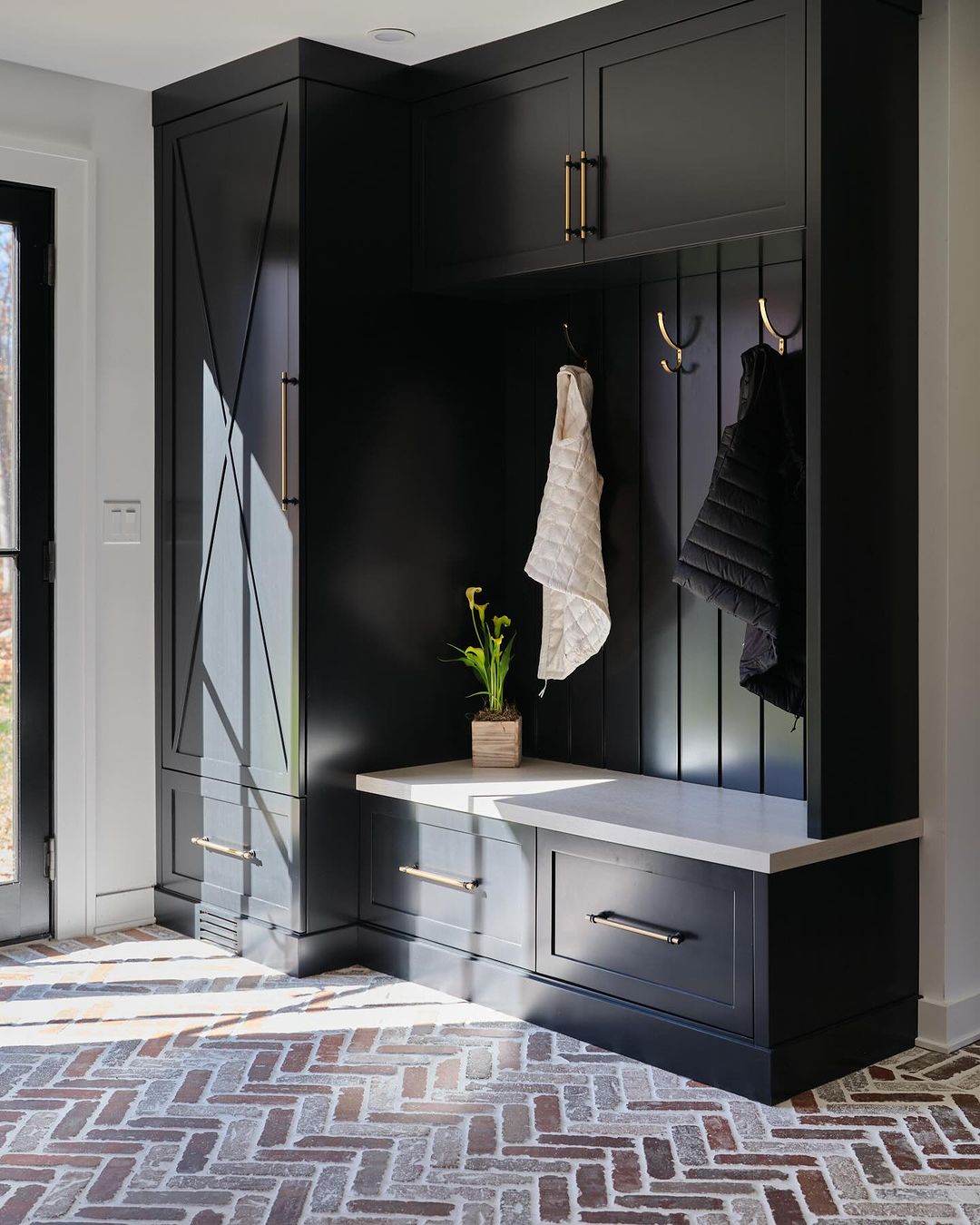 Modern Minimalist Mudroom Wall
