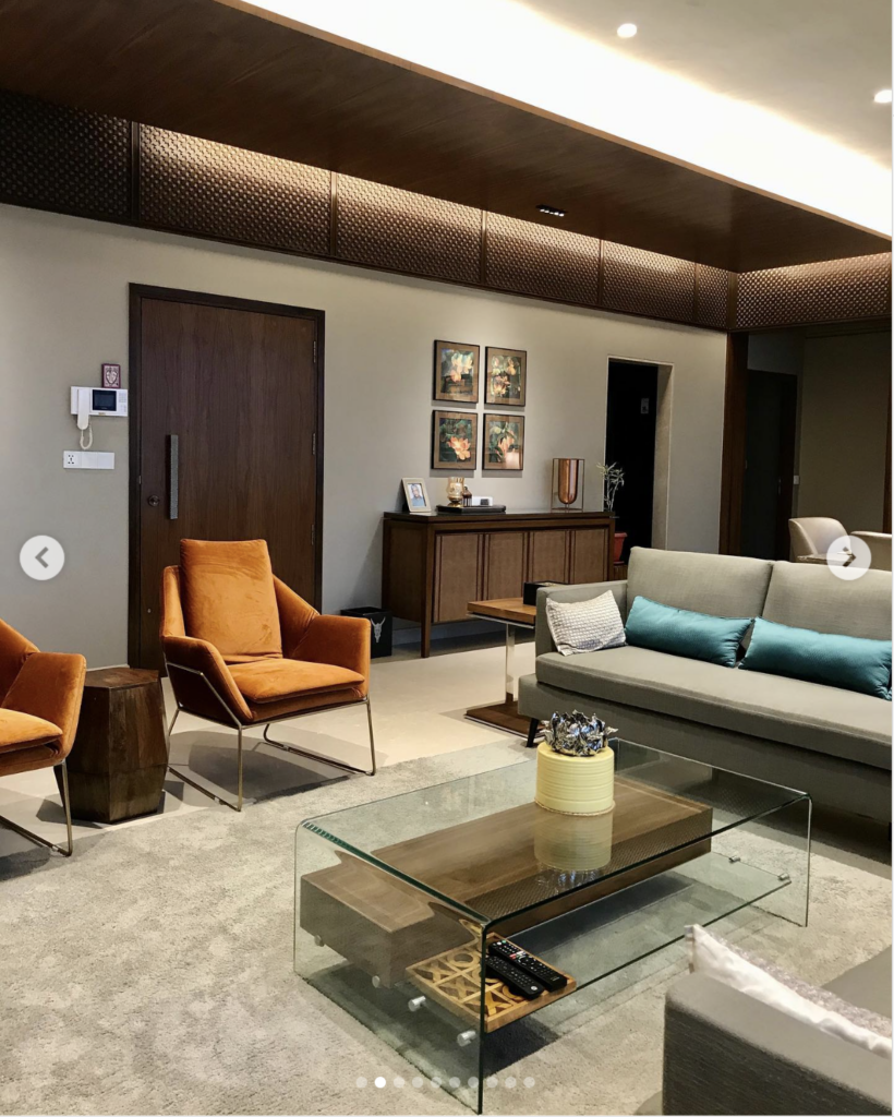 Modern Room with a Dark Front Door