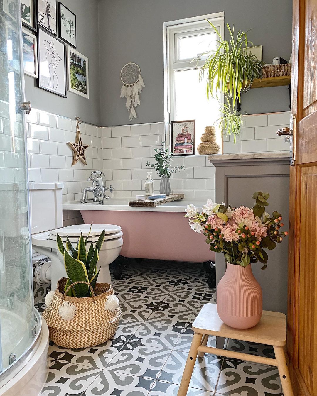 Modern Vintage Botanical Bathroom