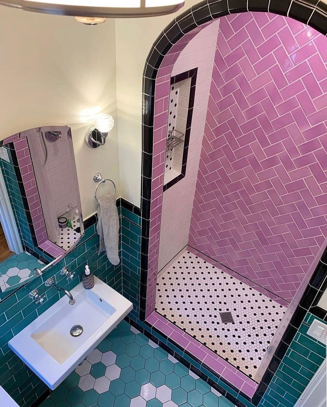 Modern Metro with a Pink Herringbone Twist