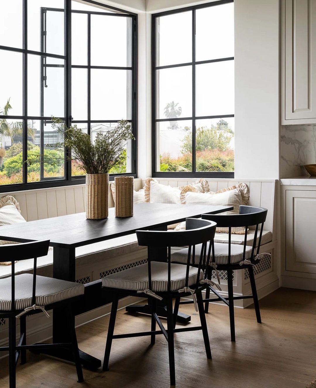Monochromatic Panoramic Corner Kitchen Table