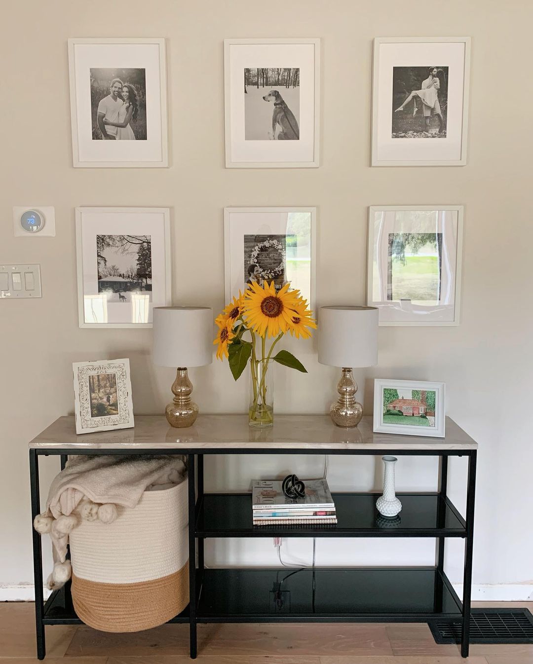 Classic Monochrome Entryway Gallery Wall