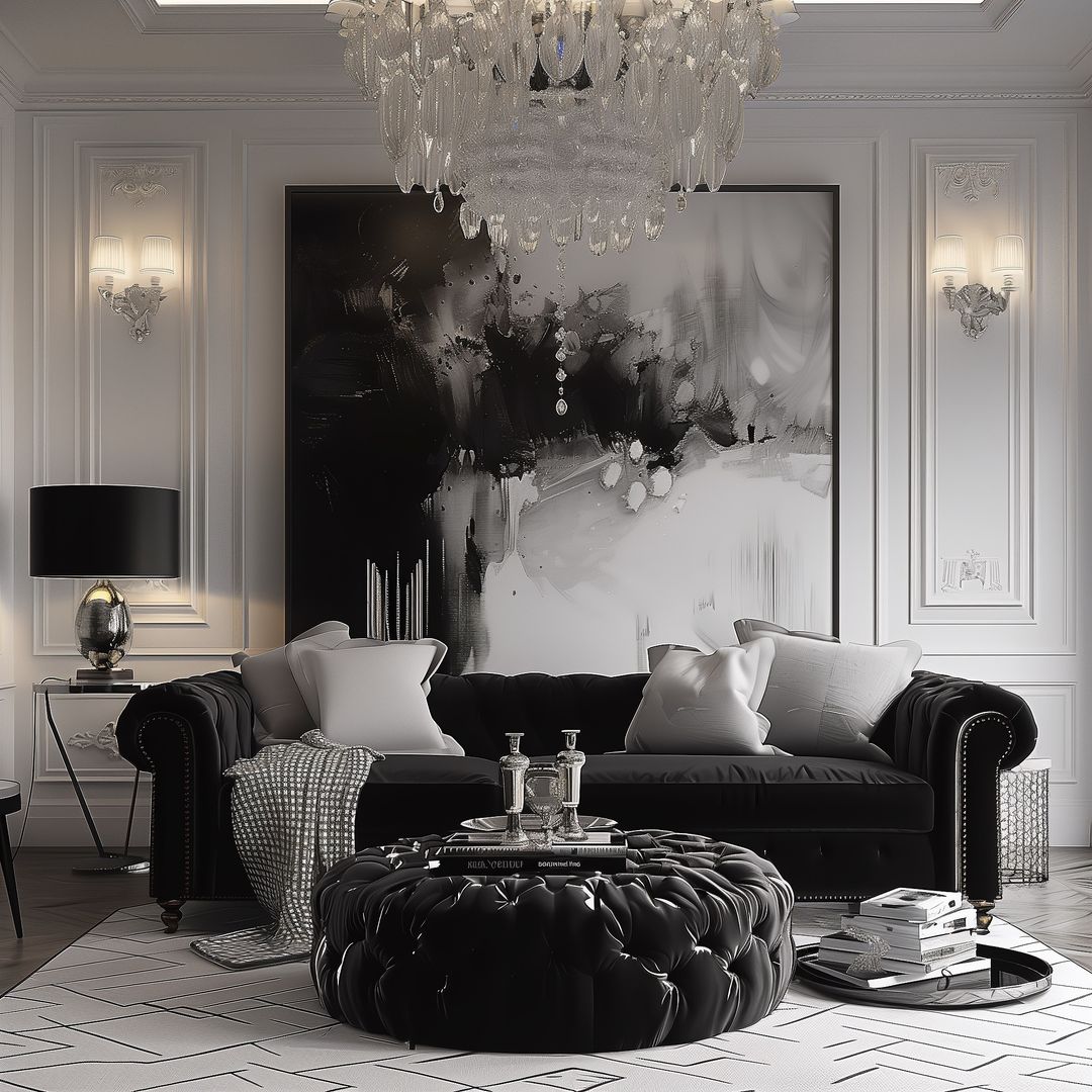 Monochrome Glamour Living Room