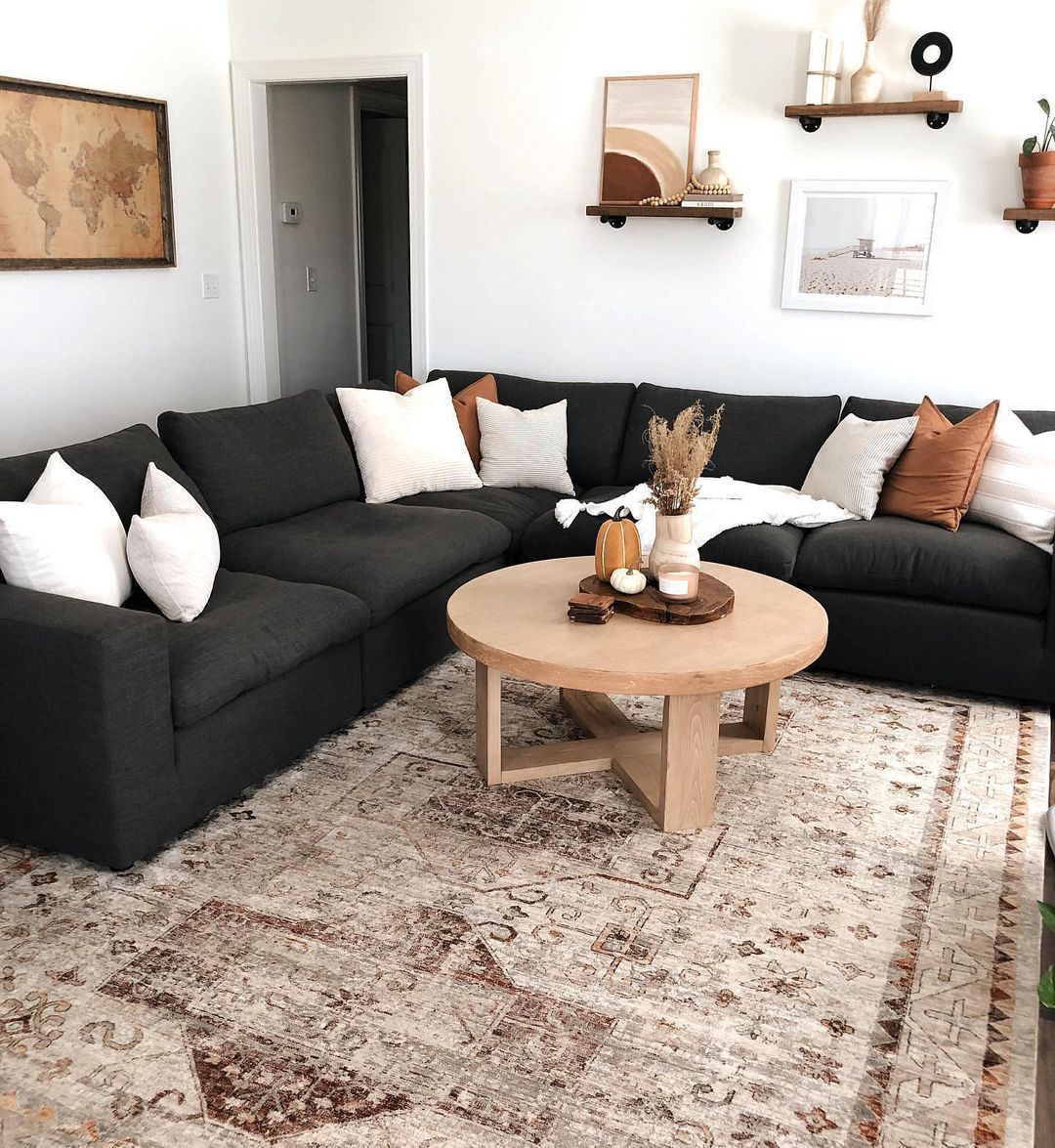Monochrome Spacious Dark Sectional