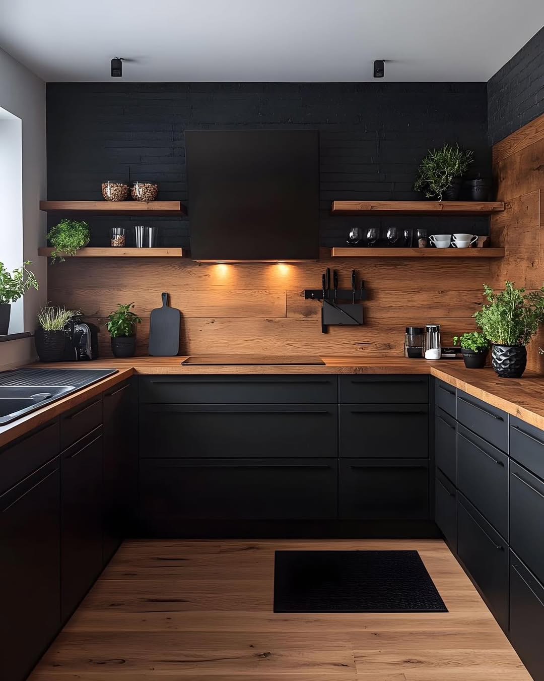 Moody Wood-Focused Kitchen