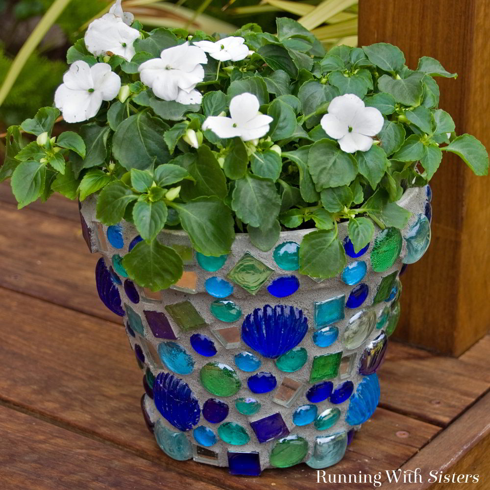 Mosaic Old Terracotta Pot