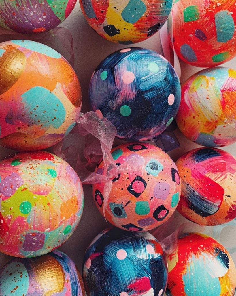 Christmas Hand Painted Baubles Idea