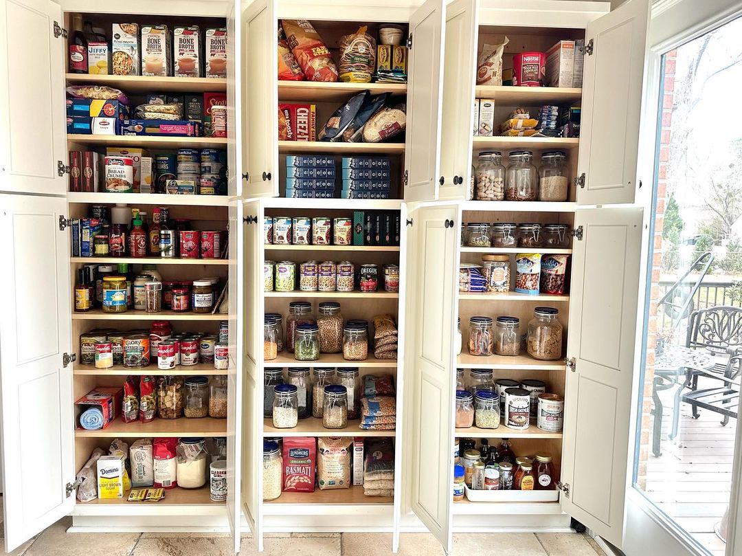 Traditional Pantry with French Doors