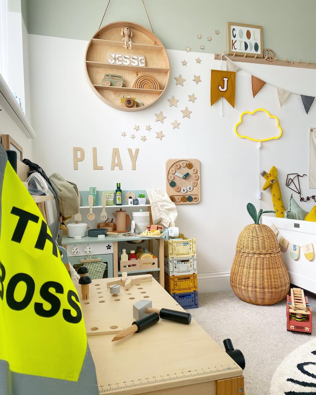 Creative Playroom With Natural Accents