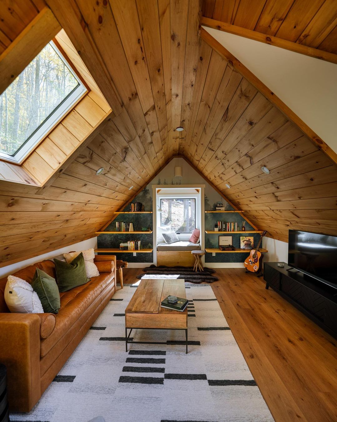 Stylish Loft Living Area with Natural Accents