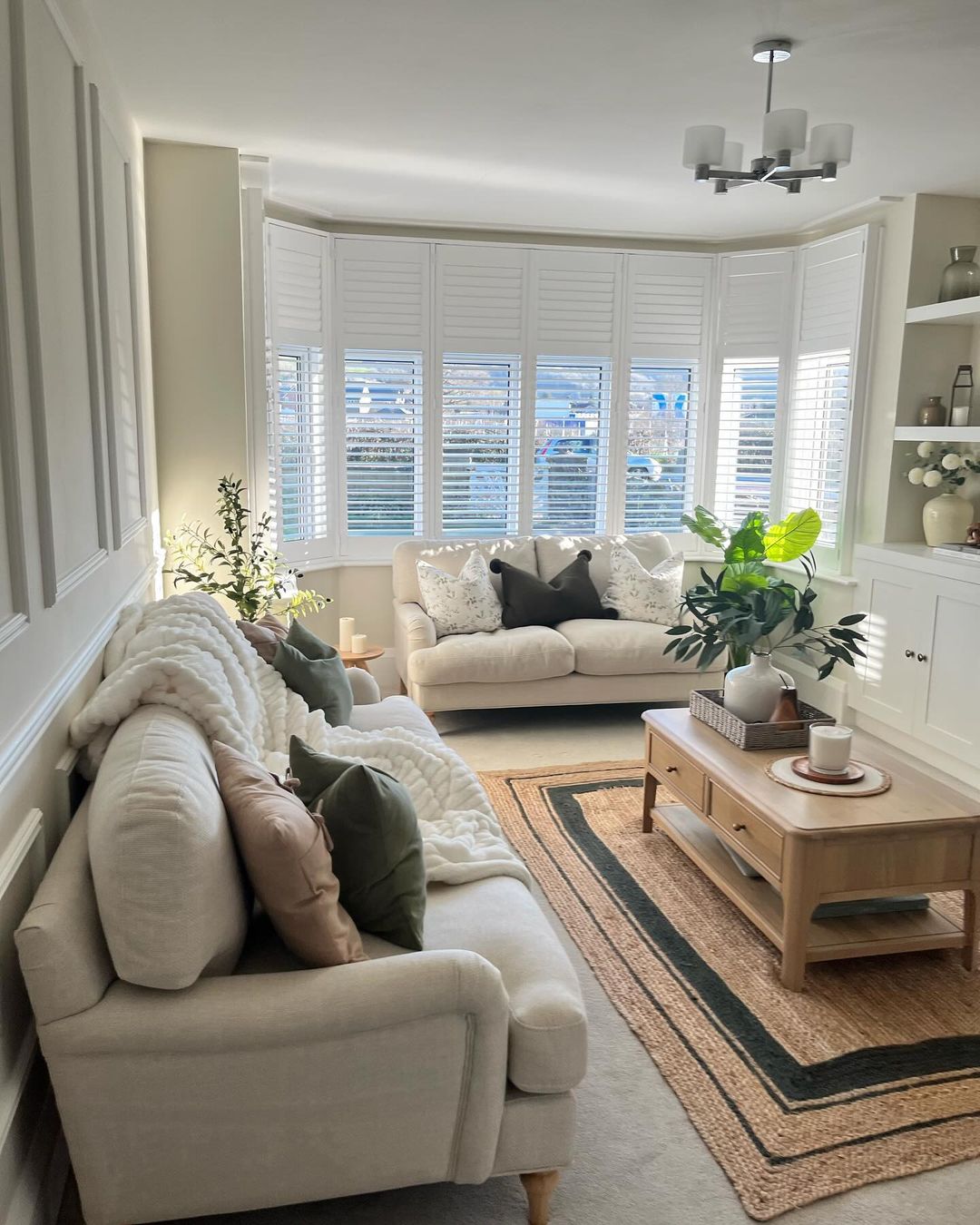 Natural Light and Greenery in a Comfortable Living Room