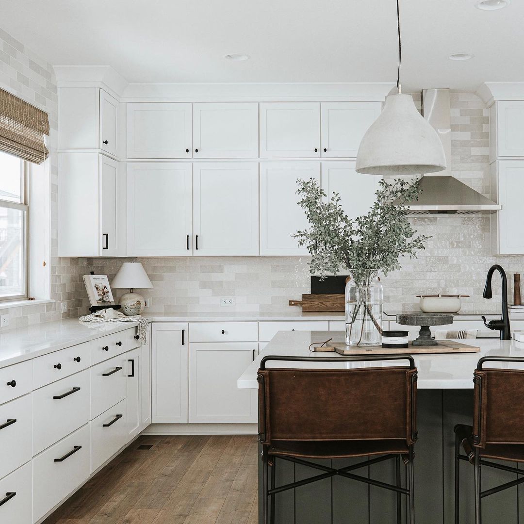 Neutral Shiplap Kitchen Island