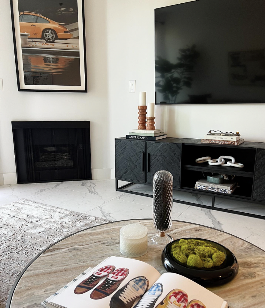 Off-Center Fireplace with Asymmetrical Balance