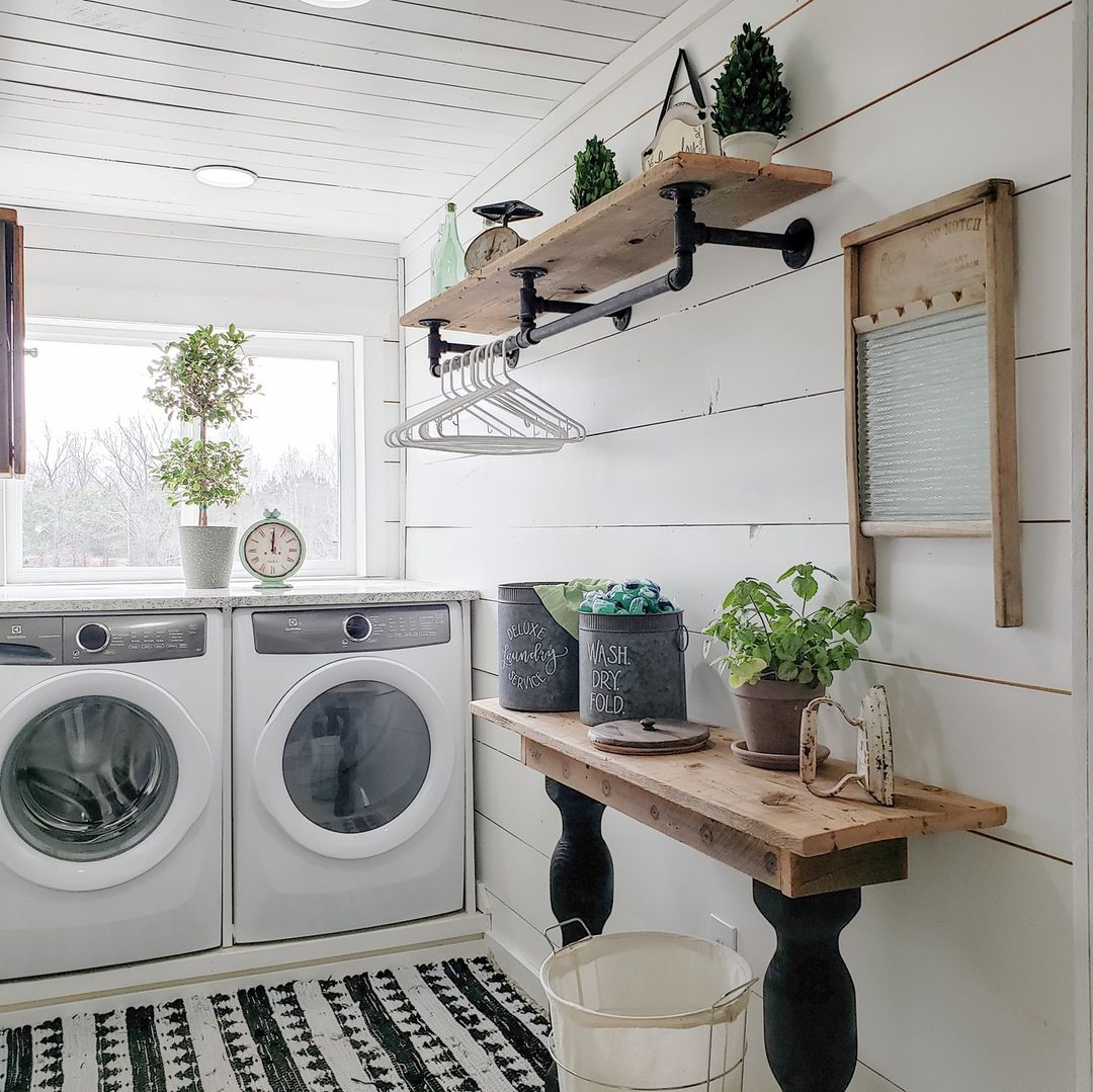 Rustic Industrial with Open Hanging Storage