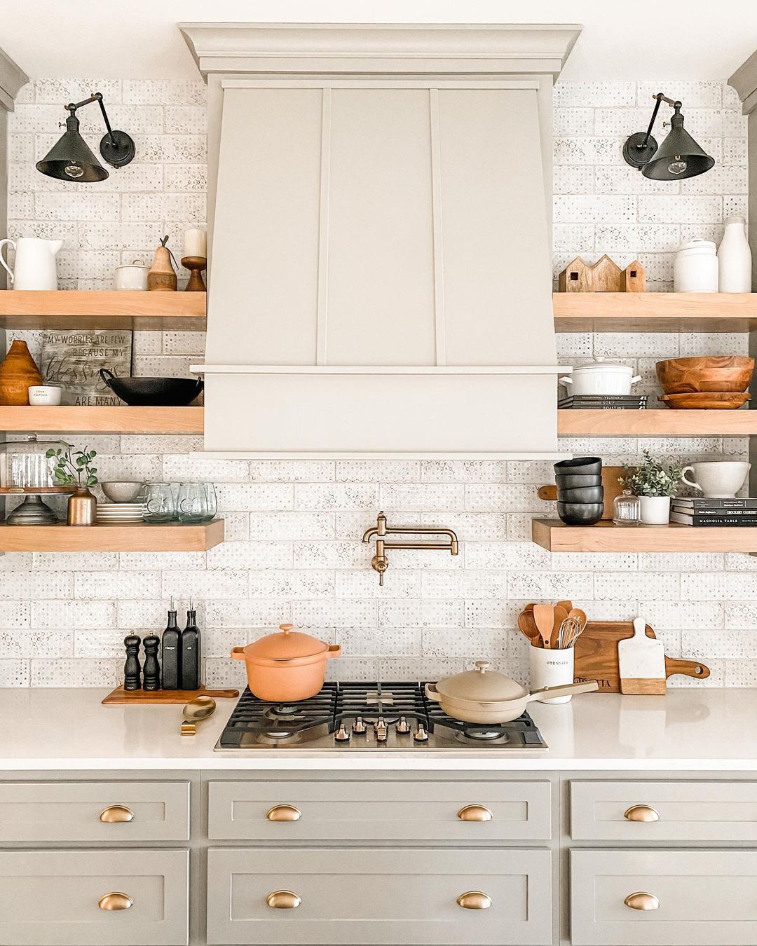 Soft Neutral Tones with Open Shelving