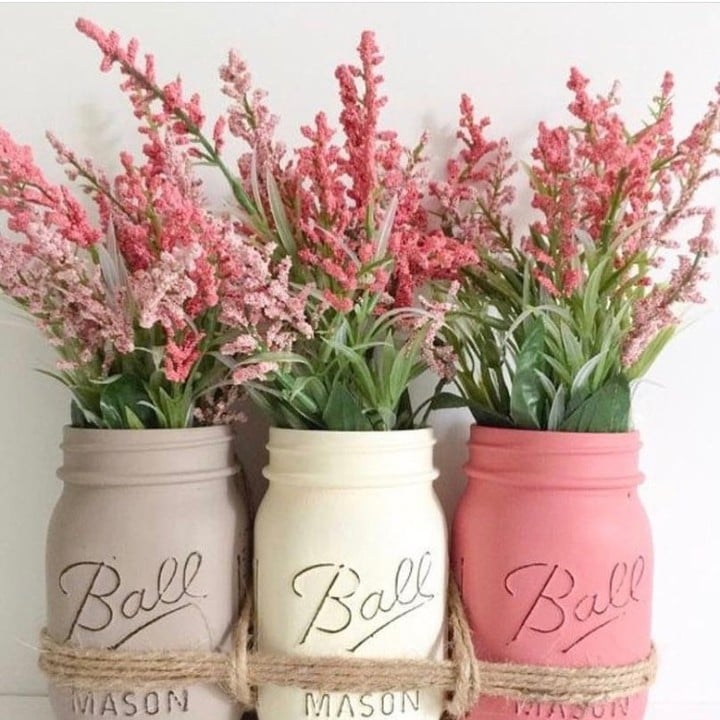 flowers mason jar craft flower pot