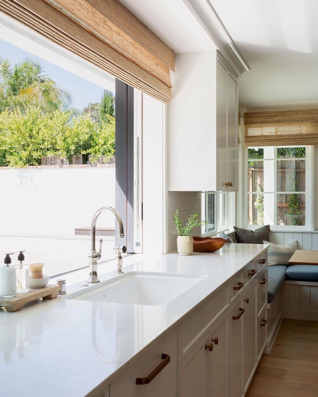Pass-Through Window Wood Blinds