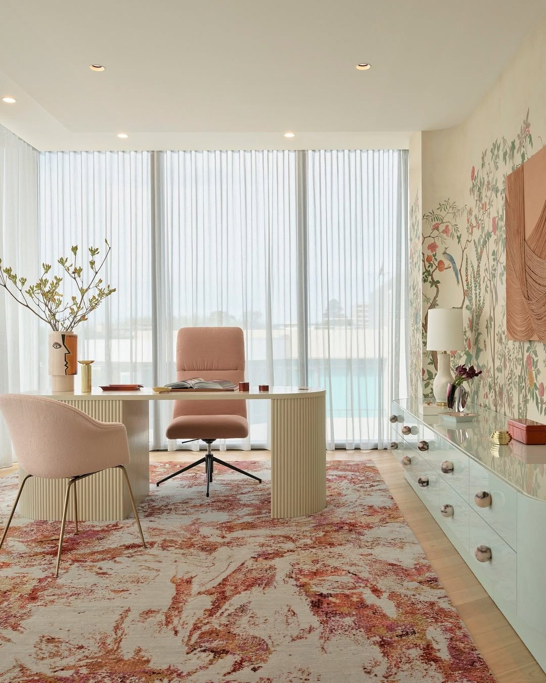 Pastel Office with Soft Curves and Tones