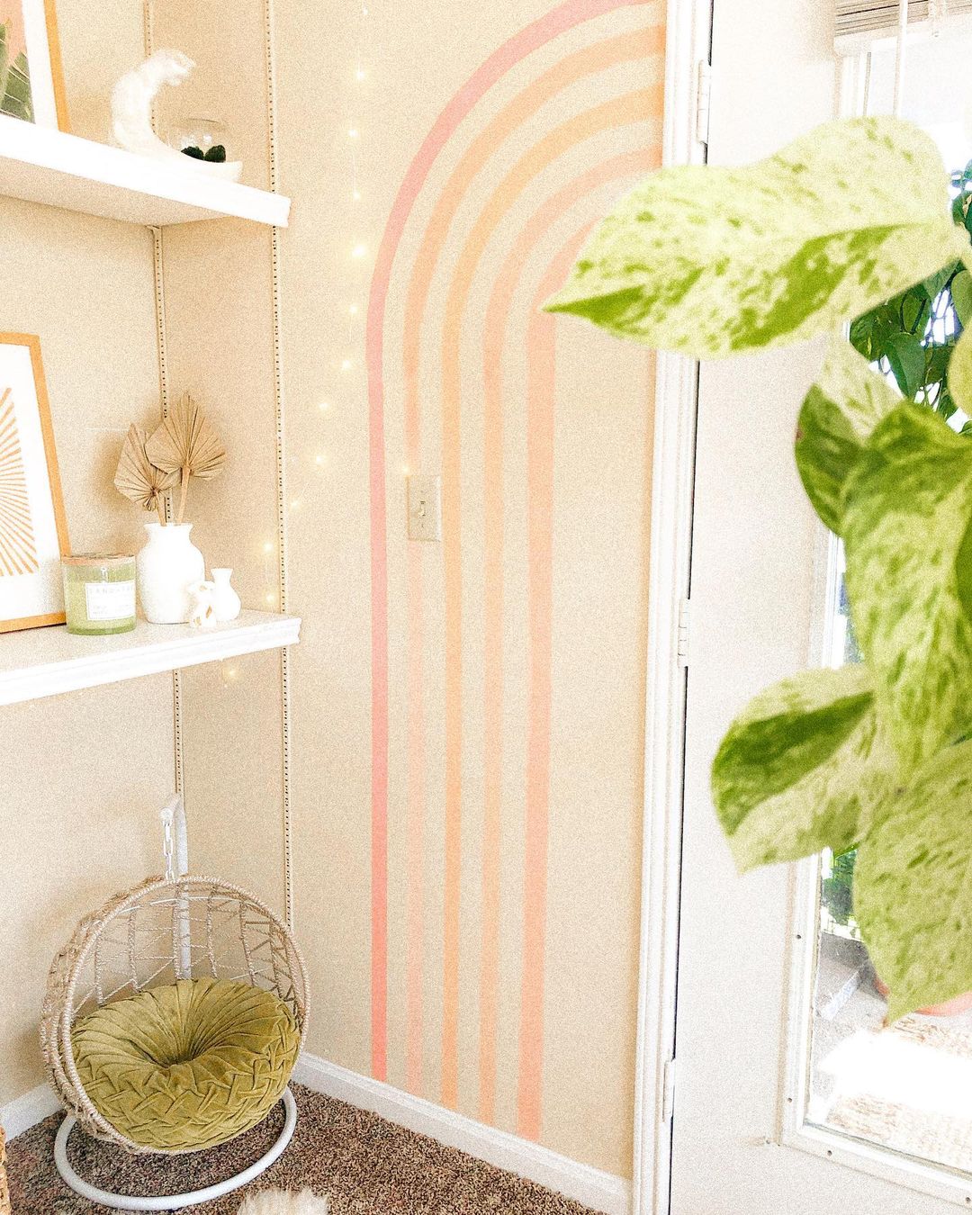 Pastel Rainbow Ribbon Wall Design