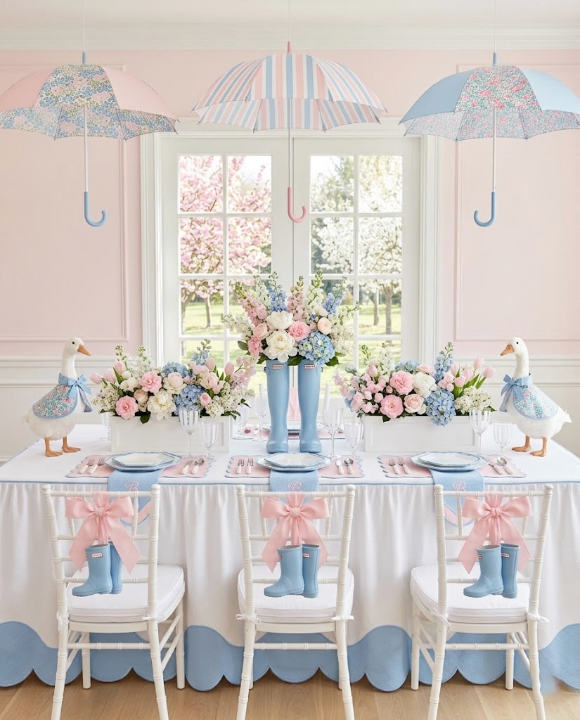 Pastel Umbrellas for a Storybook Spring Baby Shower