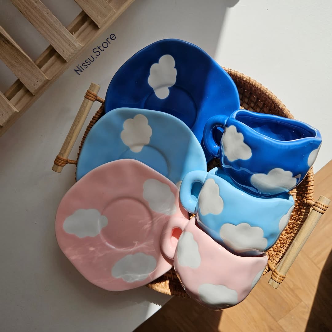 Pastel Wavy Cloud Mugs