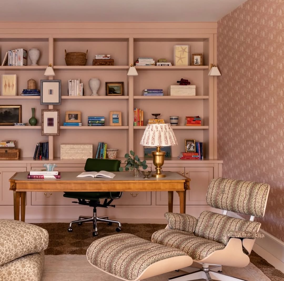 Pink Patterned Workspace