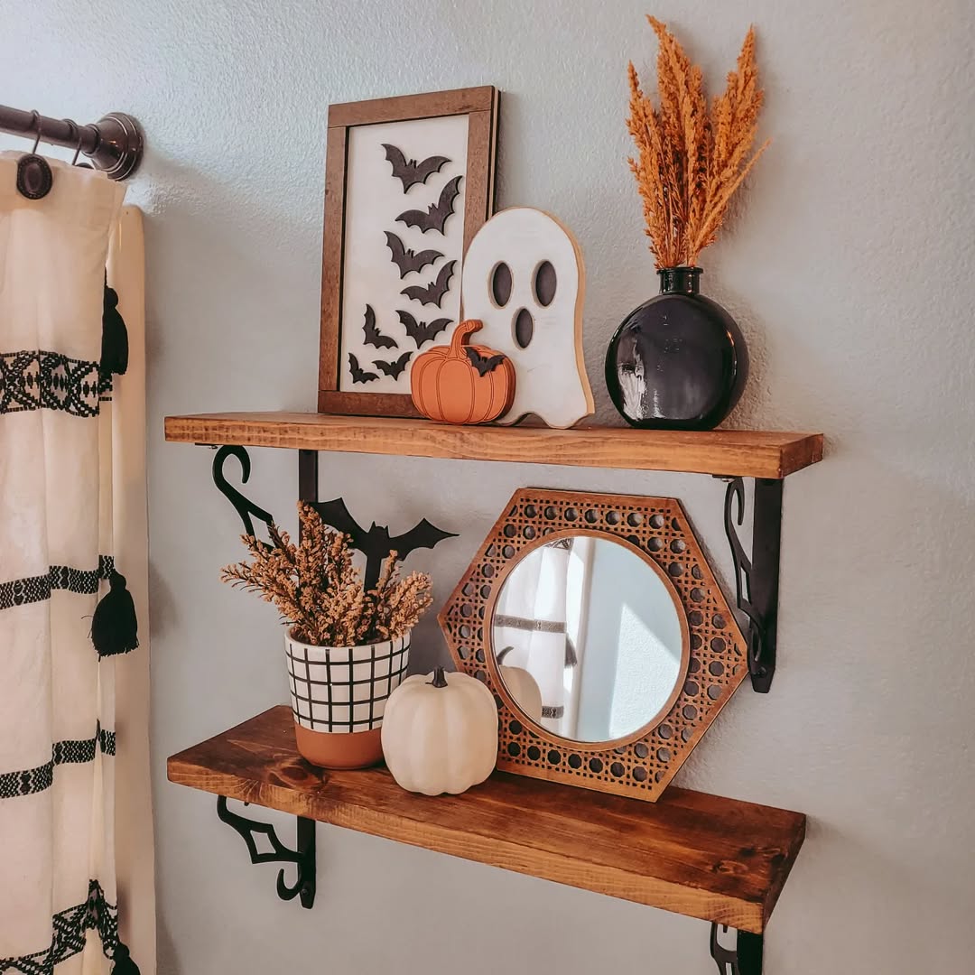 Playful Halloween Shelf Styling