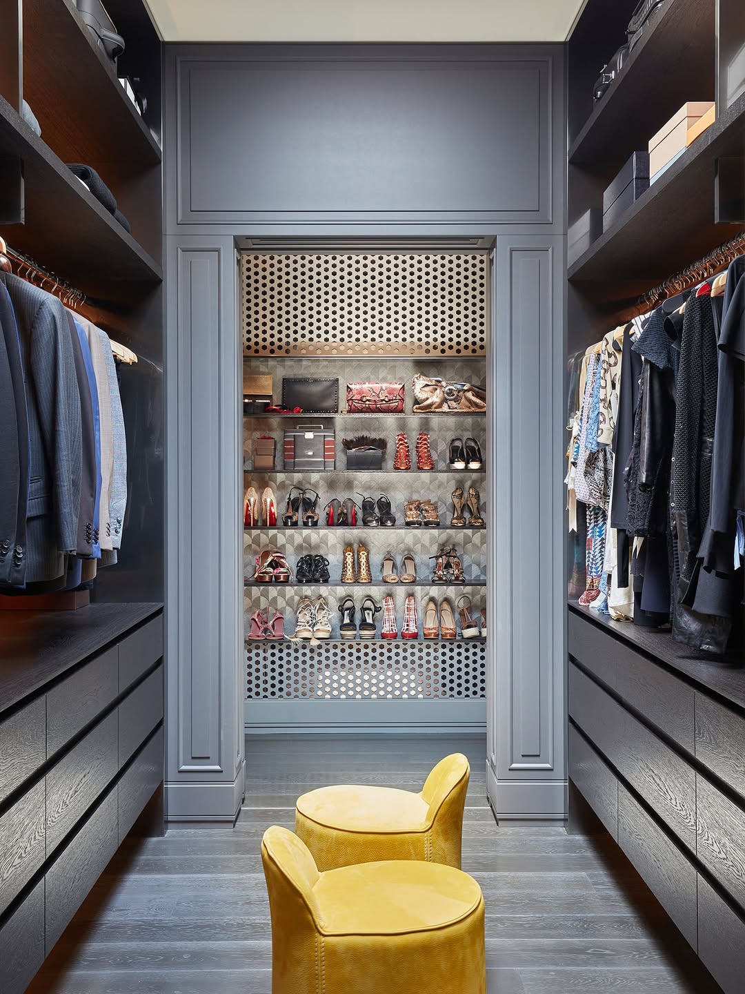 Power Closet Shoe Display with Hidden Lighting