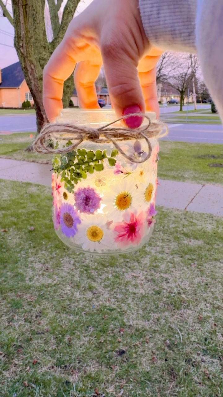 Pressed Flower Jar Lantern