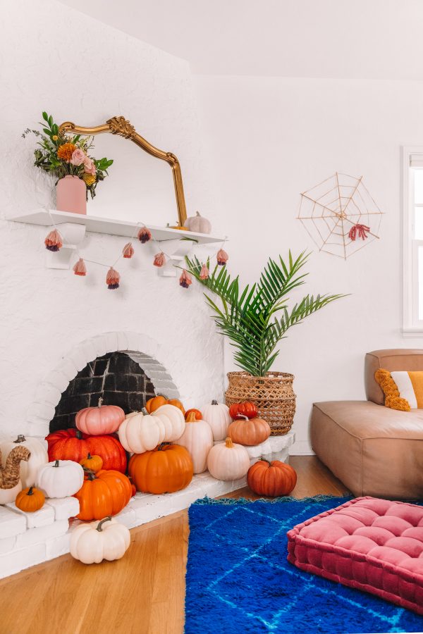 Pumpkin Fireplace Halloween Decor