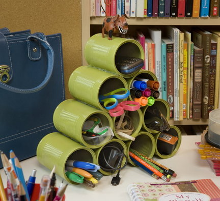 Pyramid Tin Can Desktop Organizer