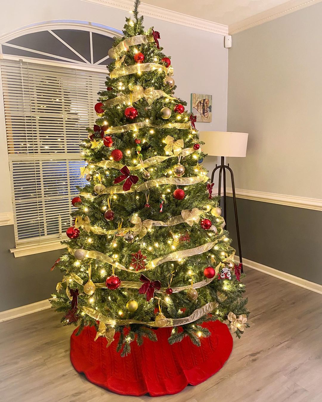 Red and Gold Velvet Christmas Tree
