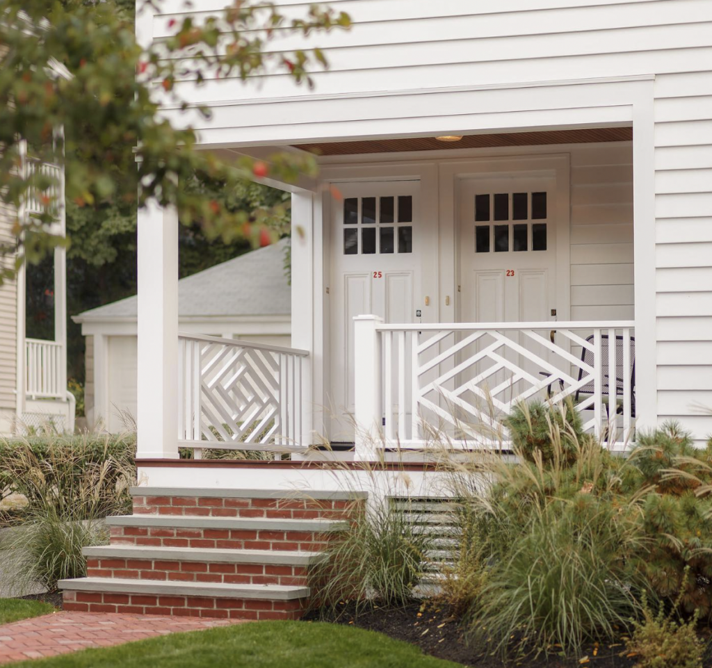 Red Brick Steps for a White House
