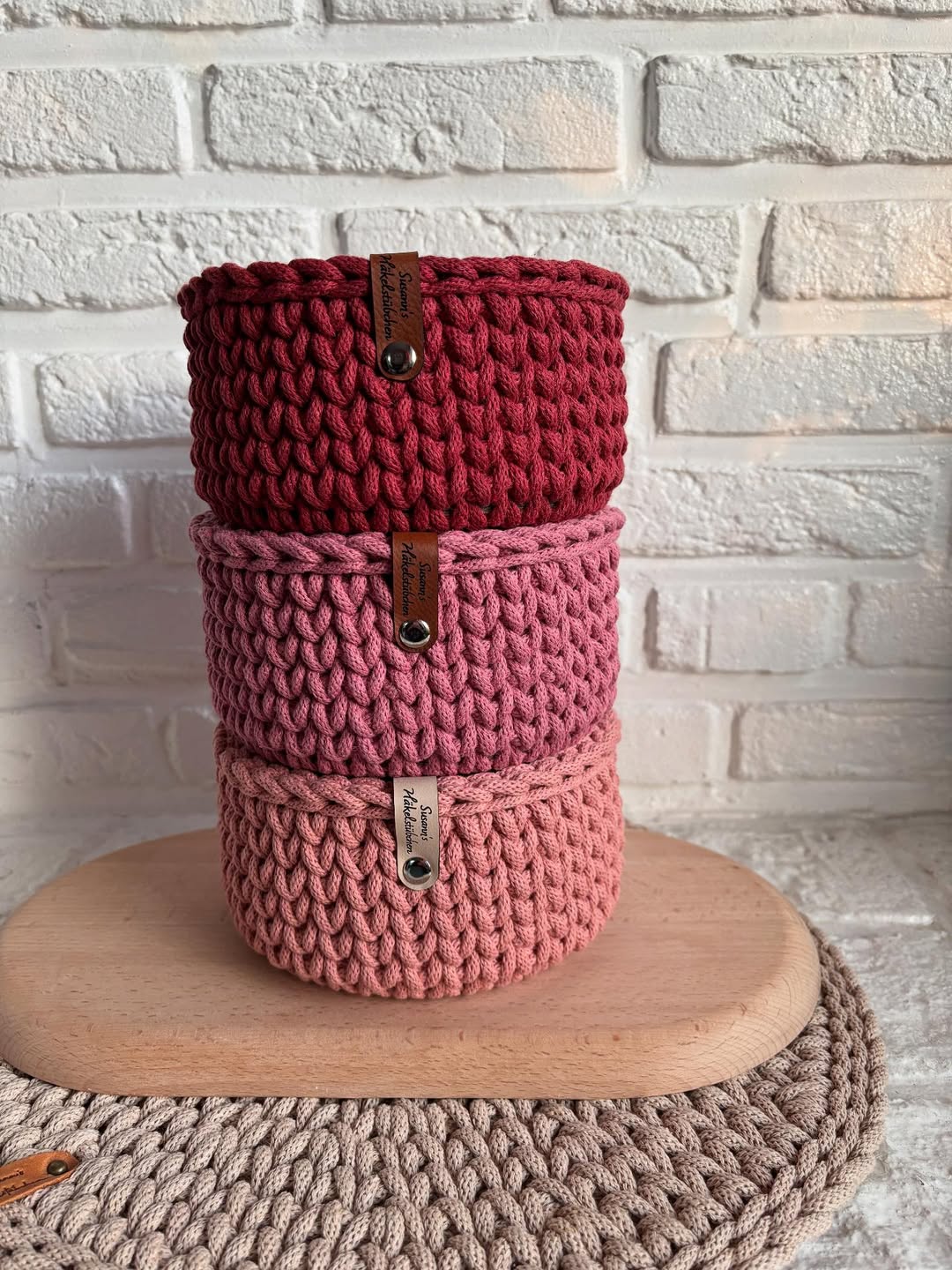 Refined Cranberry Basket Set