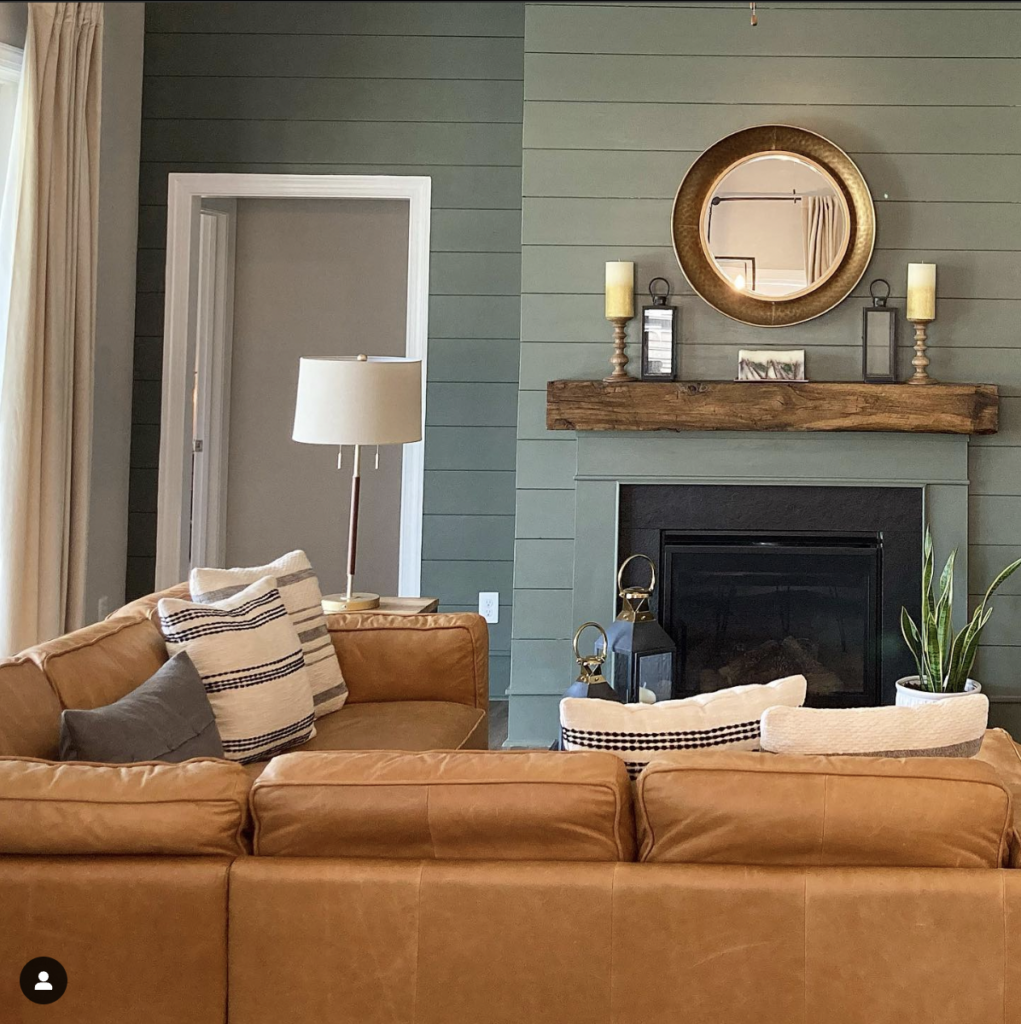 Reflective Mirror Over a Fireplace