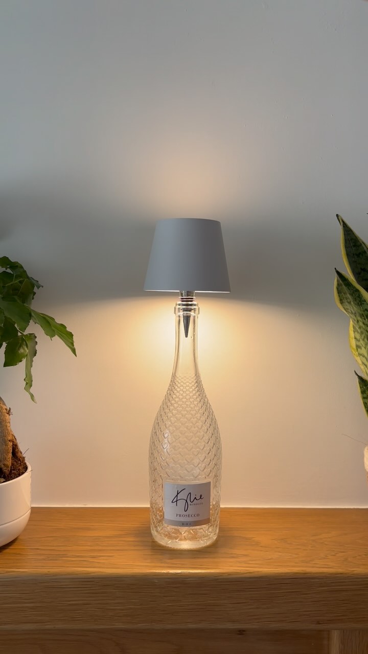 Repurposed Prosecco Bottle Lamp